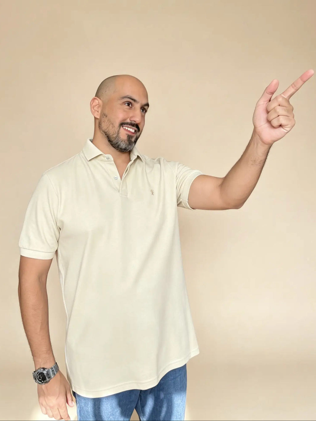𝗖𝗮𝗺𝗶𝘀𝗲𝘁𝗮 piqué "𝗦𝗼𝗹𝘂𝗺" Beige
