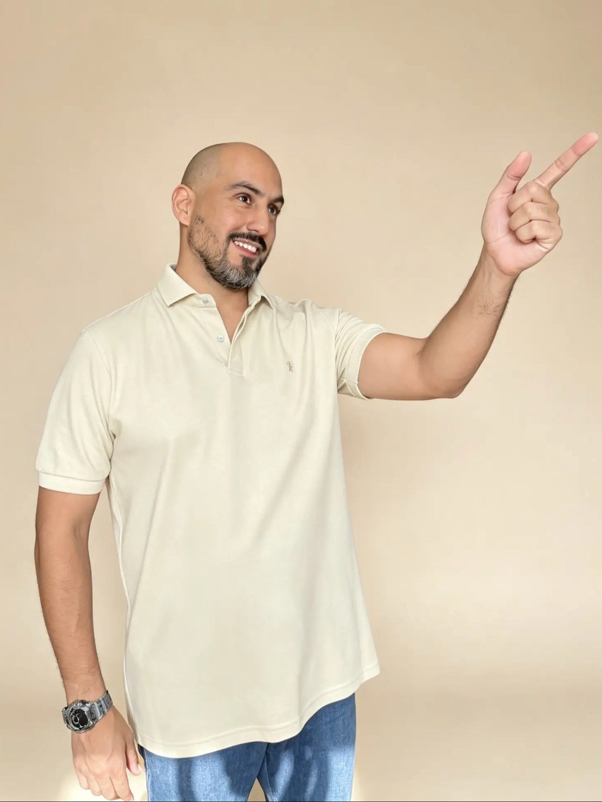 𝗖𝗮𝗺𝗶𝘀𝗲𝘁𝗮 piqué "𝗦𝗼𝗹𝘂𝗺" Beige