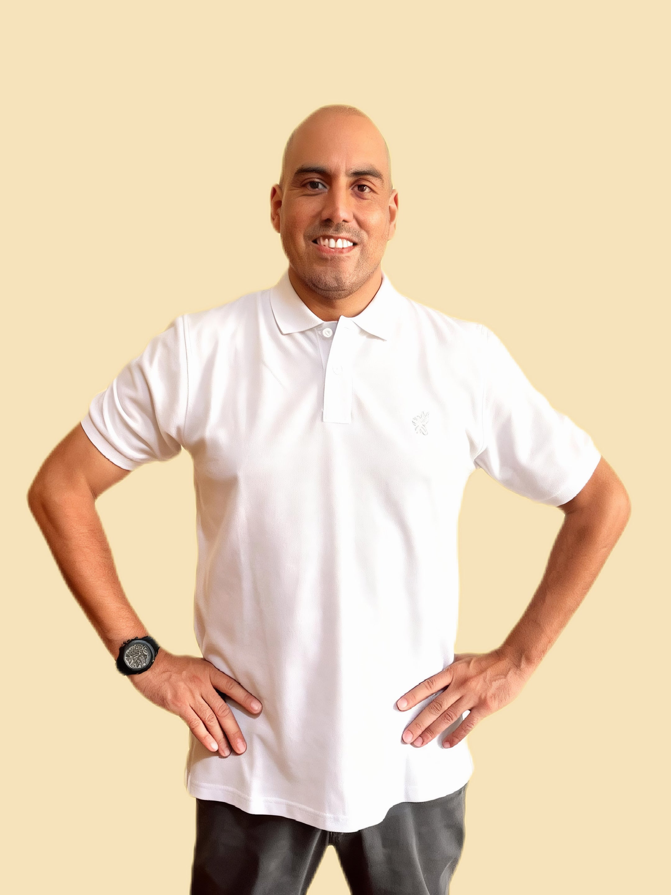 𝗖𝗮𝗺𝗶𝘀𝗲𝘁𝗮 piqué "𝗦𝗼𝗹𝘂𝗺" Blanco