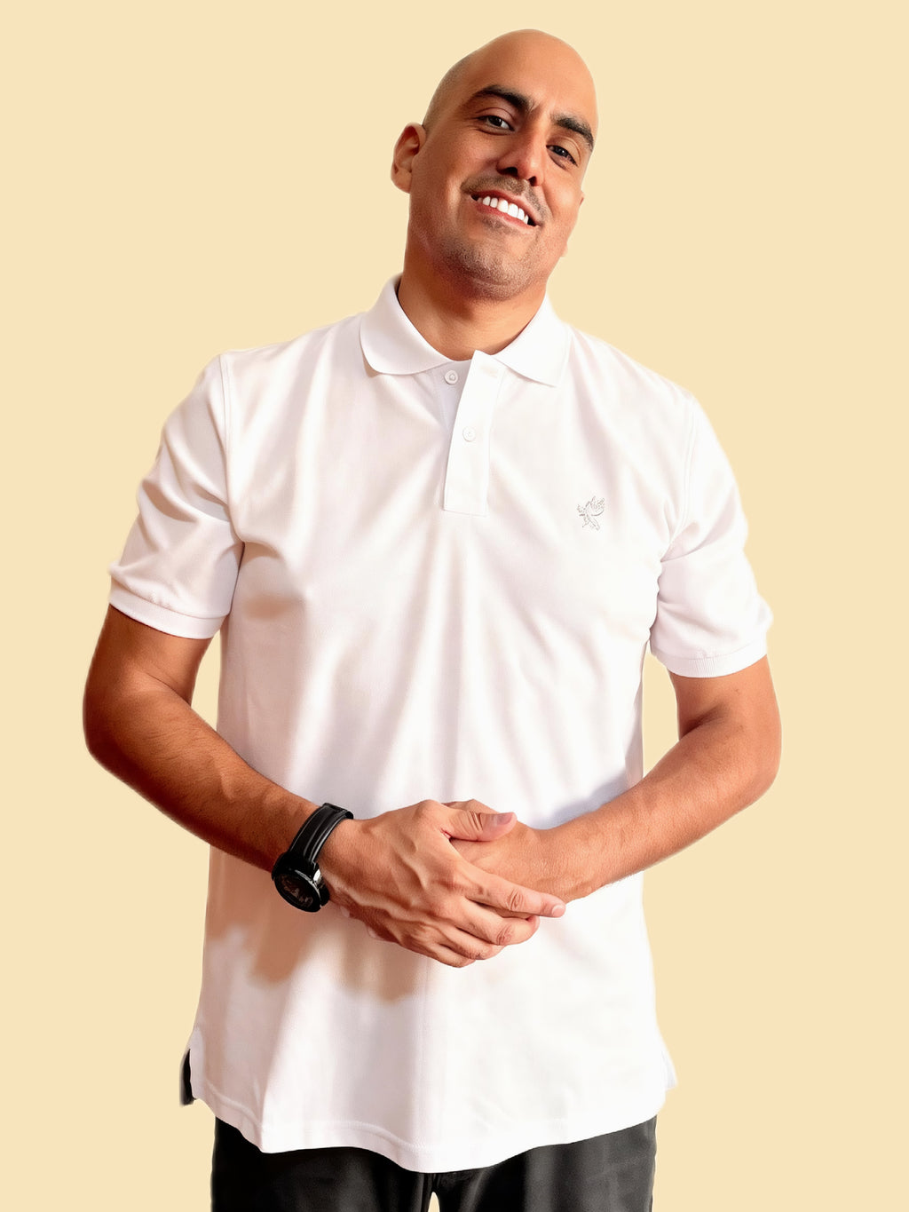 𝗖𝗮𝗺𝗶𝘀𝗲𝘁𝗮 piqué "𝗦𝗼𝗹𝘂𝗺" Blanco