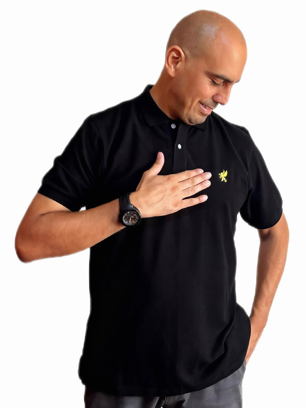 𝗖𝗮𝗺𝗶𝘀𝗲𝘁𝗮 piqué "𝗦𝗼𝗹𝘂𝗺" negro