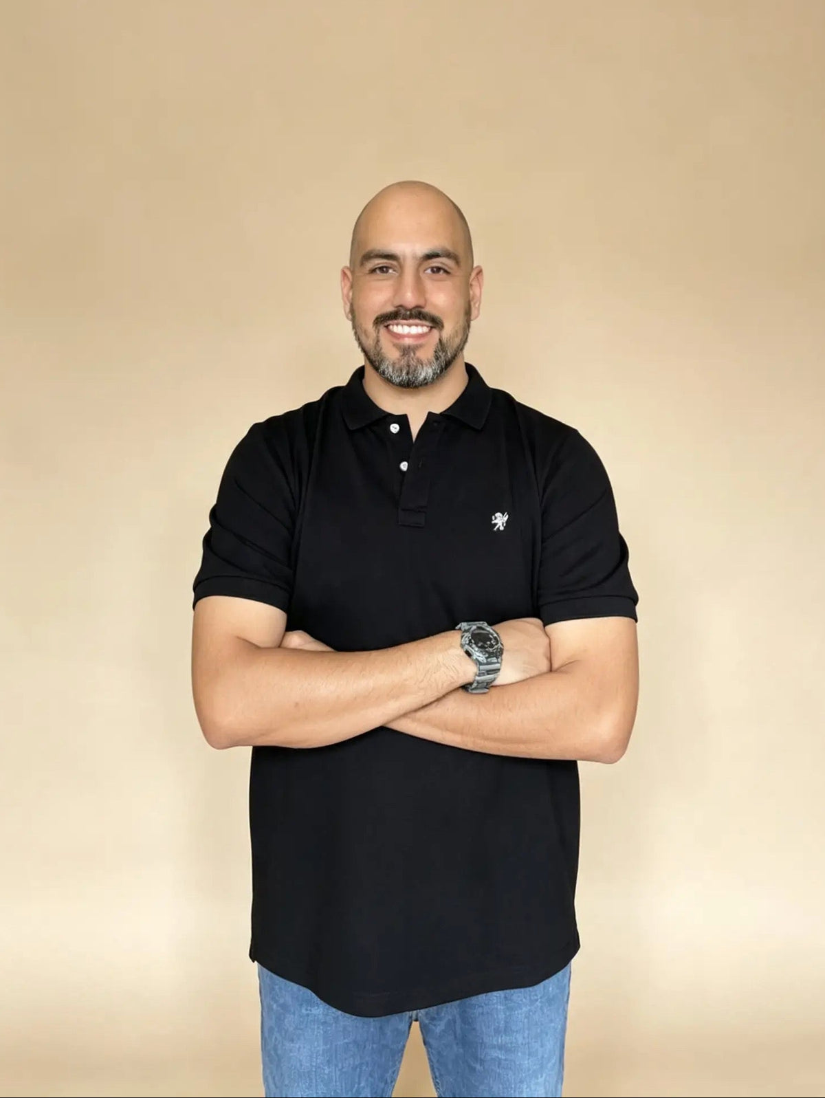 𝗖𝗮𝗺𝗶𝘀𝗲𝘁𝗮 piqué "𝗦𝗼𝗹𝘂𝗺" negro