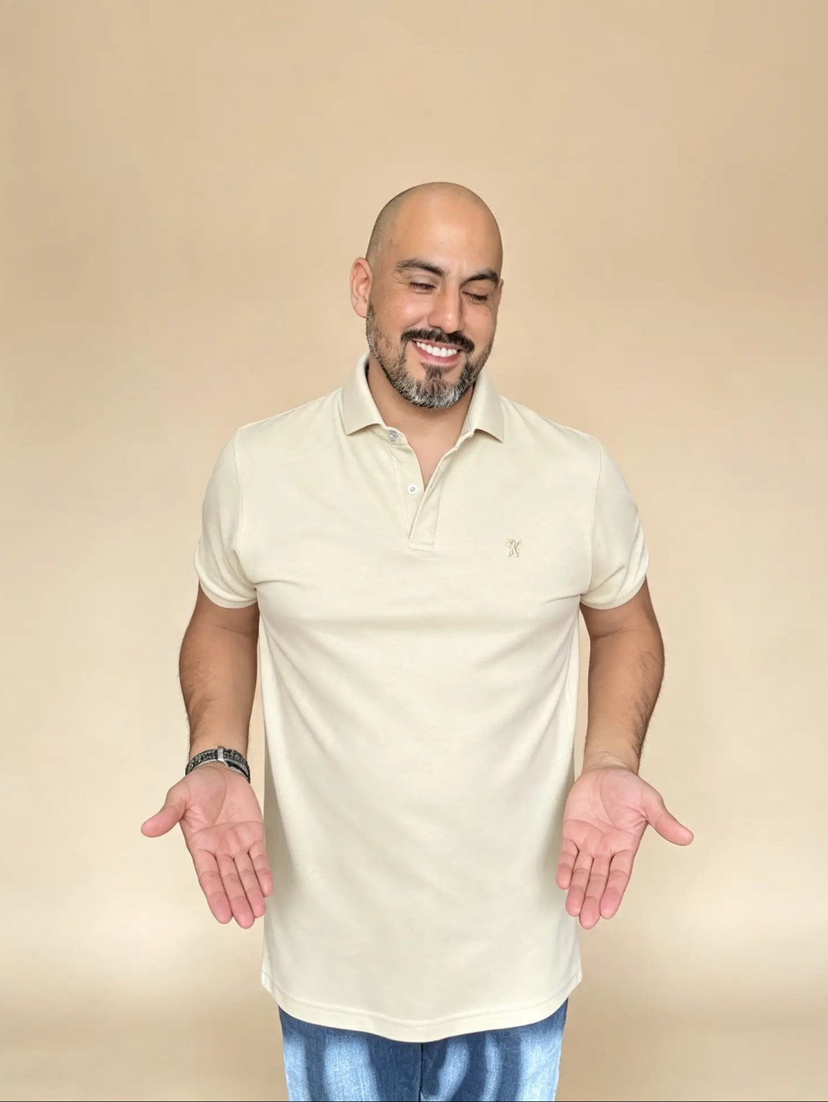 𝗖𝗮𝗺𝗶𝘀𝗲𝘁𝗮 piqué "𝗦𝗼𝗹𝘂𝗺" Beige