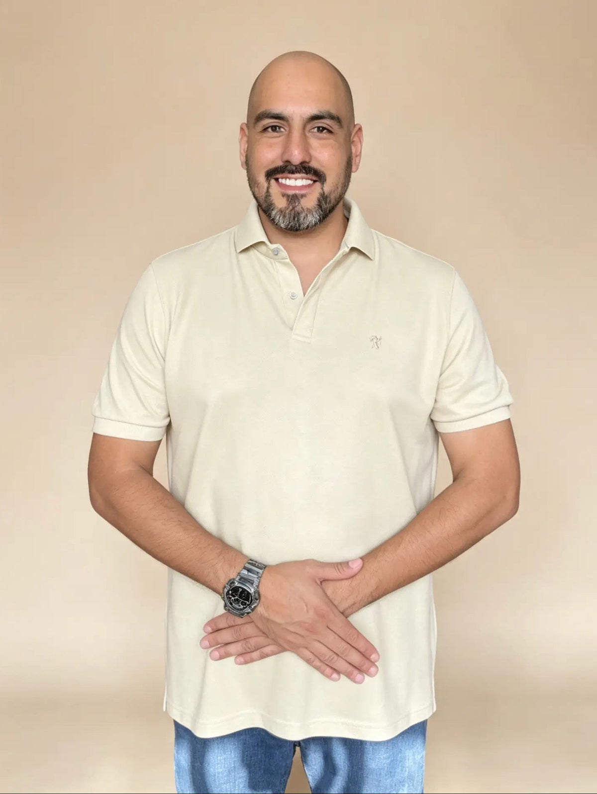 𝗖𝗮𝗺𝗶𝘀𝗲𝘁𝗮 piqué "𝗦𝗼𝗹𝘂𝗺" Beige