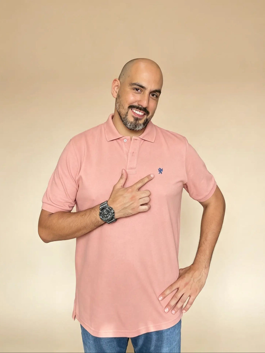 𝗖𝗮𝗺𝗶𝘀𝗲𝘁𝗮 piqué "𝗦𝗼𝗹𝘂𝗺" palo rosa