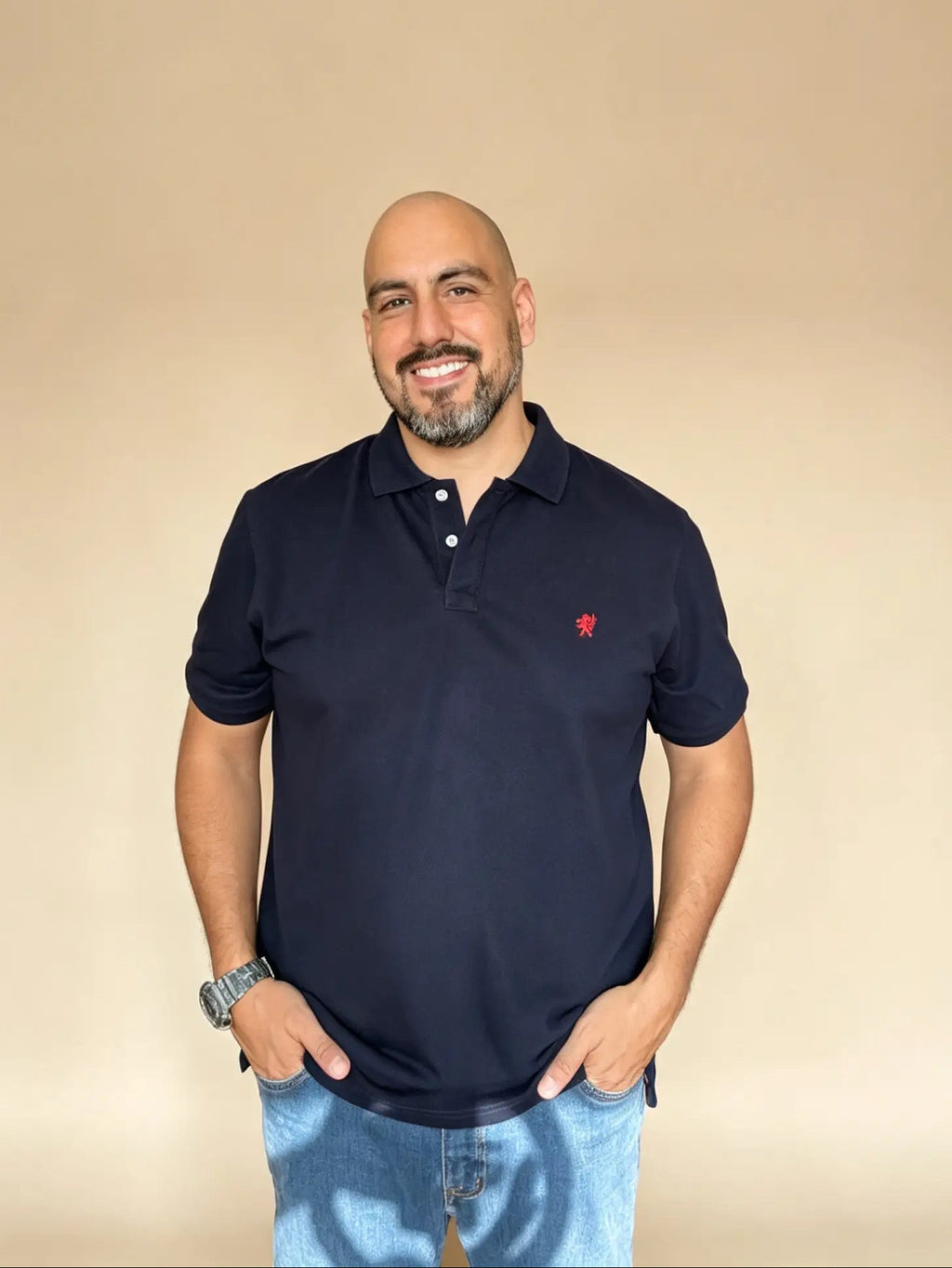 𝗖𝗮𝗺𝗶𝘀𝗲𝘁𝗮 piqué "𝗦𝗼𝗹𝘂𝗺" Azul noche